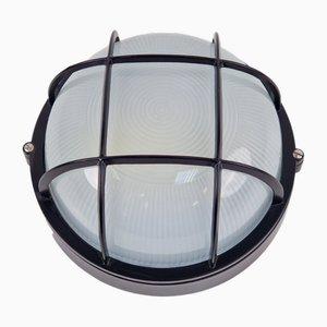 Vintage Simes Außenwandlampe aus Metall & Glas, Italien, 1980er