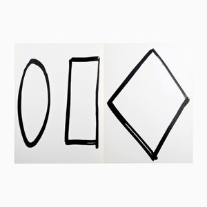 Ellsworth Kelly, Abstraction in Black and White, 1964, Litografia originale