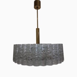 Chandelier with 32 Glass Tubes from Doria Leuchten, Germany, 1960s