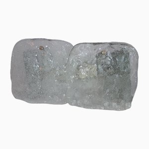 Lámpara de pared de vidrio helado de Jt Kalmar para Kalmar, años 60