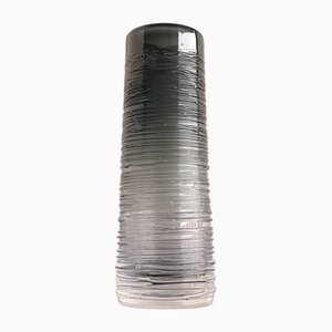 Skandinavische Mid-Century Art Vase aus Kristallglas in Rauchgrau von Edenfalk, Skruf, Schweden