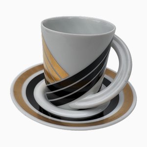 Espresso Collection Tasse und Untertasse Nr. 5 von Ursula & Karl Scheid für Rosenthal Studio Line, 1980er, 2er Set