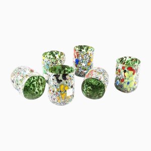 Green Murano Glasses from YourMurano, Set of 6