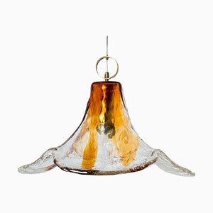 Orange Petal Pendant Lamp by Carlo Nason for Mazzega, 1970