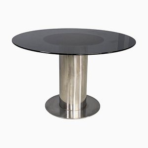 Italian Modern Round Dining Table Cidonio attributed to Antonia Astori for Cidue, 1970s