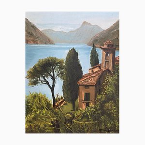E. Bernasconi, Monte San Salvatore Lugano, Olio su tela