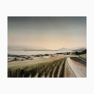 René Zwahlen, Sulla costa della Vaudoise, Svizzera, Acquarello