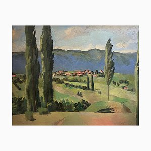 Herbert Theurillat, Countryside Landscape, Oil on Canvas