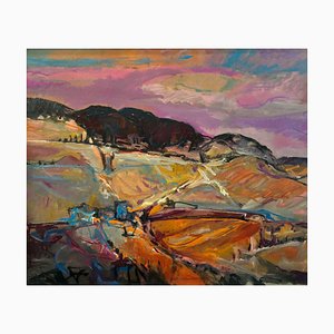 Jean Krillé, Paesaggio n. 87, Olio su masonite, 1985