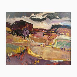 Jean Krillé, Landscape No. 89, Oil on Wood, 1988