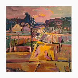 Jean Krillé, Paisaje n. ° 95, óleo sobre masonita, 1987