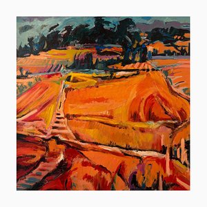 Jean Krillé, Landscape No. 97, Oil on Masonite, 1986