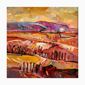 Jean Krillé, Landscape No. 98, Oil on Masonite, 1989