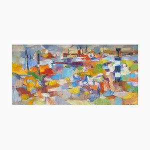 Claude Schürr, Composición abstracta, óleo sobre lienzo