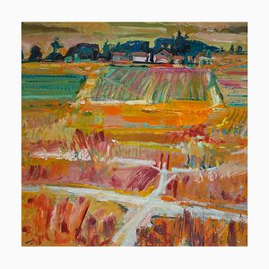 Jean Krillé, Paesaggio 101, Olio su masonite, 1985