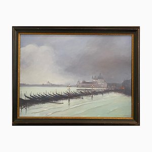 Claude Sauthier, La Salute, Les Hautes Eaux, Venezia, Olio su tavola, anni '70