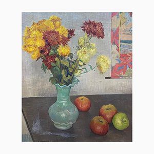 Charles Felix Appenzeller, Bouquet e mele, Olio su tela, 1921