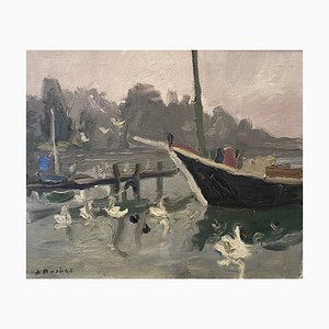 Alexandre Rochat, I cigni, Olio su tela