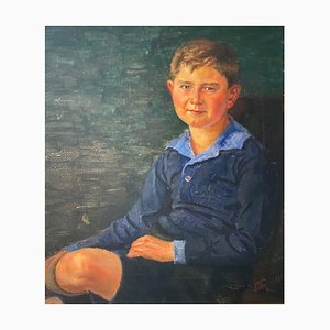 Hannes Fritz-München, Young Boy, Olio su tela, 1927