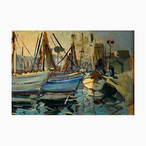 Guillaume Roger, Barche, Olio su tavola