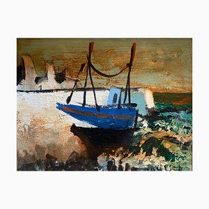 William Goliasch, Dike in Bretagne, Oil on Wood, 1976