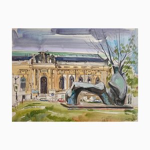 Pierre Duc, Museum of Art and History, Geneva, Watercolor on Paper, 1990