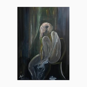 Gilbert Pauli, Shy Nude, Oil on Wood