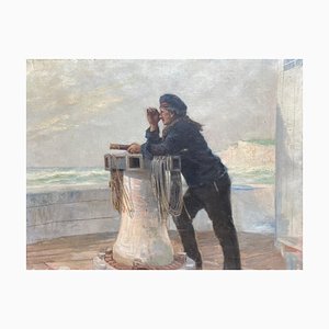 Edmond De Palezieux, Marinero en el puente, óleo sobre lienzo, 1892
