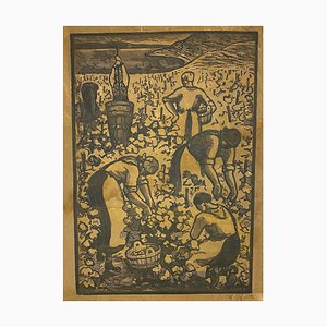 Alexandre Mairet, Harvest in Switzerland, Gravure, 1916