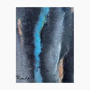 Gilbert Pauli, Composizione astratta blu e grigia n. 1, Olio su tela, 2005