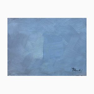 Gilbert Pauli, Grau/Blauer Schirm, Öl auf Leinwand, 2005