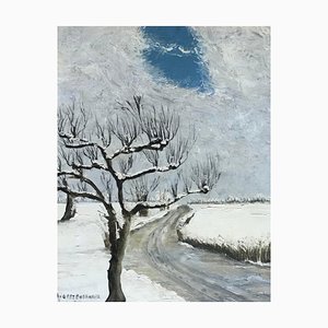 Veduta invernale, Pittura su legno
