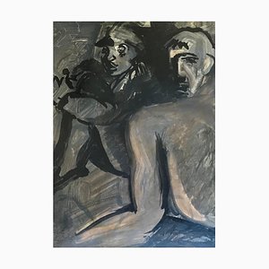 La coppia, Olio su tavola, 1954