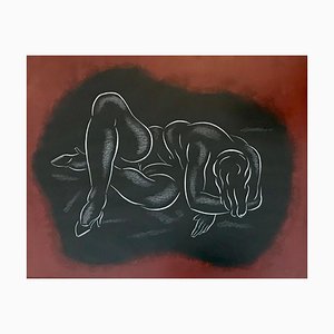 Jean Bailé, Die Frau, die sich versteckt, 1980er, Kreide