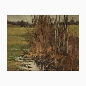 Charles Emile Moïse Hornung, Cavallo nel campo, Olio su tela