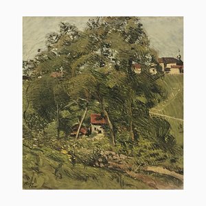 César Alphonse Bolle, La casa vista dall'alto, Olio su tela
