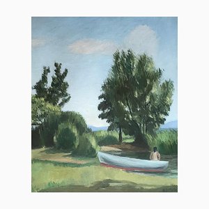 Eugene Martin, Paesaggio animato, Olio su tela, 1937