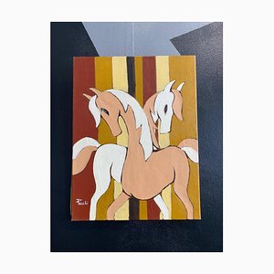 Gilbert Pauli, La giostra, Olio su tela, 1995