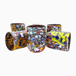 Artisan Glasses in Black Murano Glass from YourMurano, Set of 6