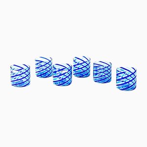 Artisan Blue Glasses in Murano Glass from YourMurano, Set of 6
