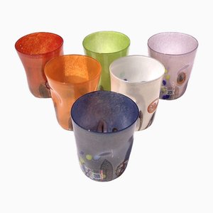 Vasos de Murano multicolores de YourMurano. Juego de 6