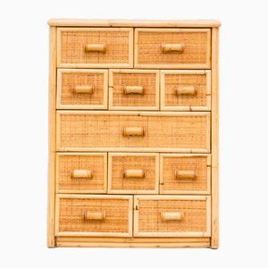 Bamboo and Rattan Chest of Drawers, 1970s