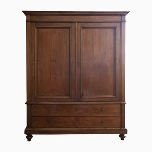 Brauner Kleiderschrank aus Kastanienholz, 1890er