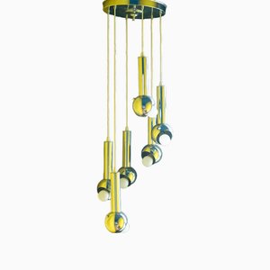 Silver Chrome Chandelier, 1970s