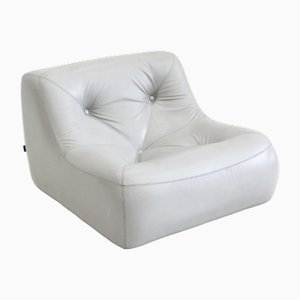 Fauteuil Kali en Cuir Gris par Michel Ducaroy pour Ligne Roset