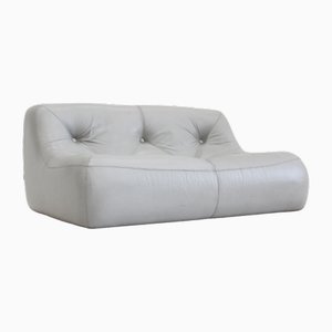 Divano Kali in pelle grigia di Michel Ducaroy per Ligne Roset