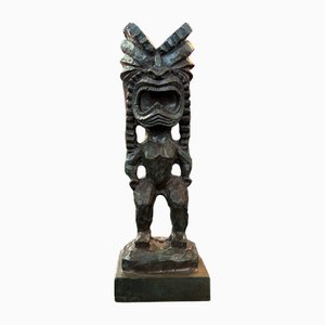 Joel Roux, Bronze Sculpture of a Tiki, Unique Work, 2000