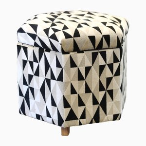 Sewing Stool Covered in the Velvet Fabric by Pierre Frey, Paris, 1950s