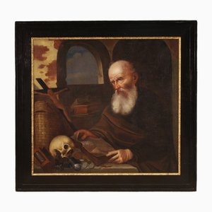 Flemish Artist, Saint Jerome in His Study, 1630, Oil on Canvas, Framed