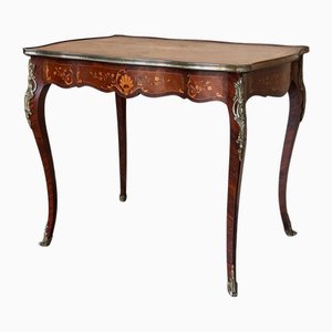 19th Century French Louis XV Marquetry Writing Table, 1890